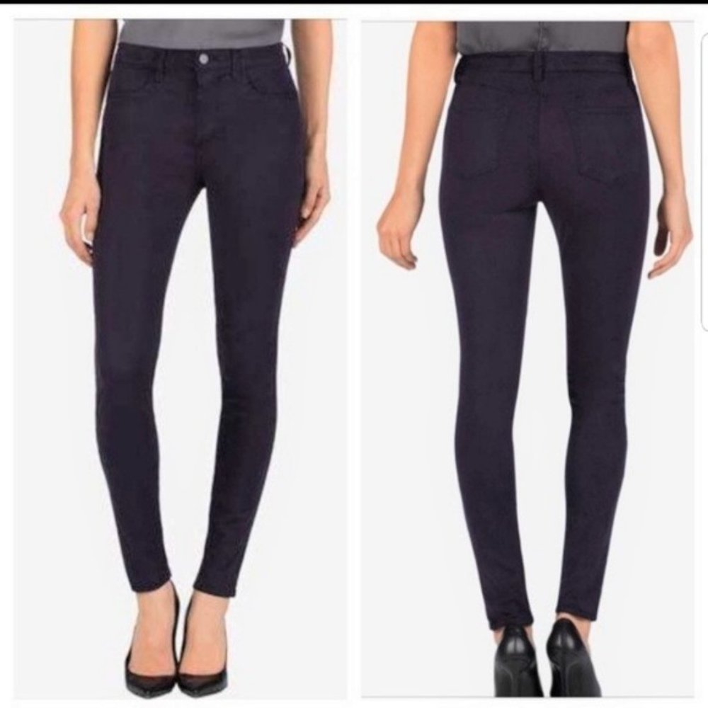 J Brand 485 Skinny Luxe Sateen Dark Navy Blue Grey